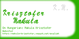 krisztofer makula business card